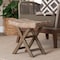 Bali & Pari Hayate Bohemian Grey Kubu Rattan and Mahogany Wood Ottoman Footstool 245-13713-ZORO - alternate 5